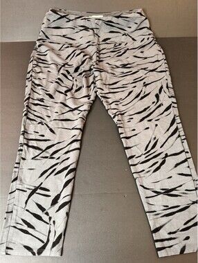 Rachel Zoe Tiger Stripe Athletic Legging 7/8 Gym Core Womens XL Athleisure